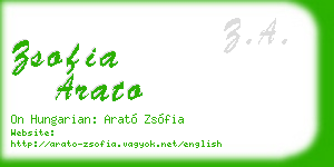 zsofia arato business card